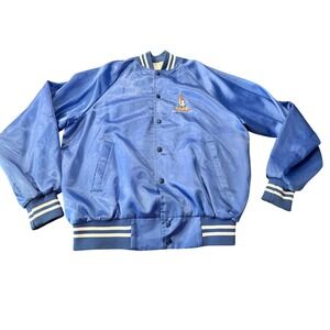 Auburn Sportswear Spaceport USA Bomber Jacket Blue Embroidered OG NASA L 2h2